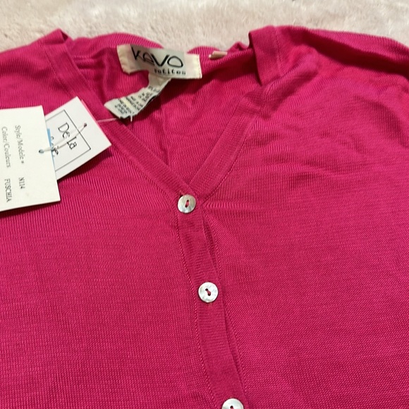 NWT Barbie Pink Silk Sweater. Size Petite Small. - Picture 6 of 7